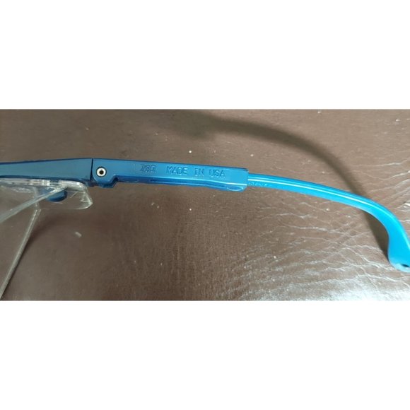 Vintage Uvex Astrospec 3000 Safety Glasses Blue Frames Clear Len Adjustable OSFM - Picture 5 of 7